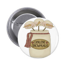 Snowmen Snowheads Pinback Button