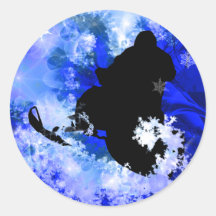 Snowmobiling in the Avalanche Round Sticker