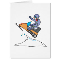 Snowmobiling Jump Greeting Card