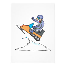 Snowmobiling Jump Personalized Invitations