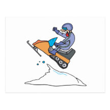 Snowmobiling Jump Post Card