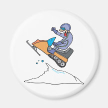 Snowmobiling Jump Refrigerator Magnets