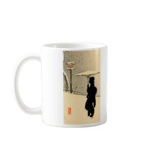 Snowscape and Japanese Geisha no.2 Coffee Mugs