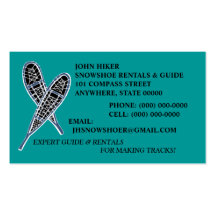 SNOWSHOES ~ EZ TO CUSTOMIZE INFO & BUSINESS CARDS!