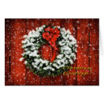 Snowy Christmas Wreath - Christmas Greetings card