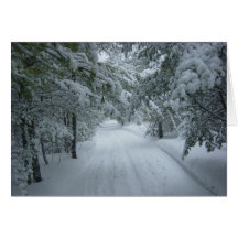 Snowy Country Lane Card