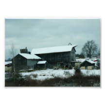 Snowy covered Barn 5x7 Photographic Print