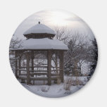 Snowy Gazebos Fridge Magnet