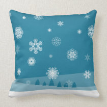 Snowy hills throw pillow (Customizable!) pillows