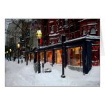 Snowy Newbury Street Greeting Cards