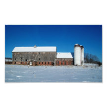 Snowy 'Ol Barn 10.79 x 6.35 Photographic Print