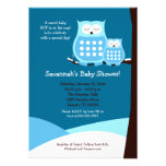 Snowy Owls 5x7 Baby Shower Invitation - Blue invitations