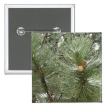 Snowy Pine Cones Button