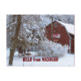 SNOWY RED BARN, HELLO from MICHIGAN! Postcards