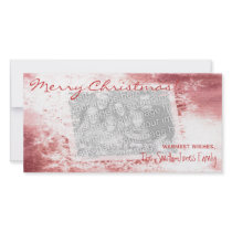 Snowy Red Elegant Photo Cards