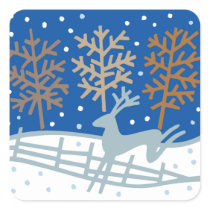 Snowy Reindeer Christmas Holiday Stickers