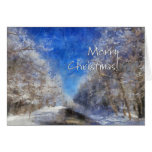 Snowy Road - Impressionist Merry Christmas Greeting Cards