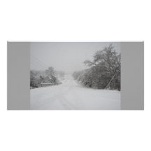snowy road photo card