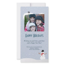 Snowy Snowman Holiday Photo Card