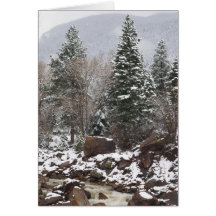 snowy stream holiday greeting card