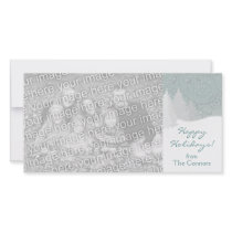 Snowy Trees Holiday Card Template Customized Photo Card