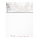 Snowy White Forest with Red Cardinal Letterhead