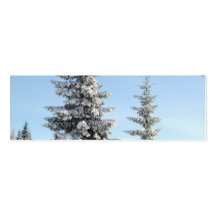 Snowy Winter Scene with Christmas Trees Business Card Templates
