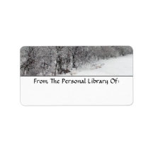 Snowy Woods Bookplate Labels