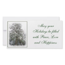 Snowy Xmas Trees in a Winter Wonderland Forest Photo Cards