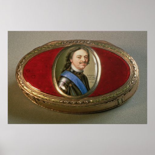 Snuff box with portrait miniature of Peter Print