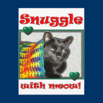 Snuggle with meow!  Cat postcards