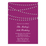 So Chic Pearls Birthday Invitation (magenta)