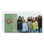 So Cute Merry Christmas Red Pine White Snowflakes Picture Card