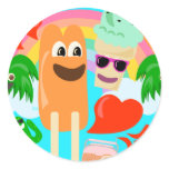 So Cute Summer Love! Round Sticker