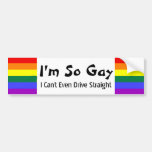 So Gay Can't Even Drive Straight Rainbow Flag Bumper Stickers