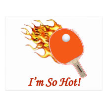 So Hot Flaming Ping Pong Postcard