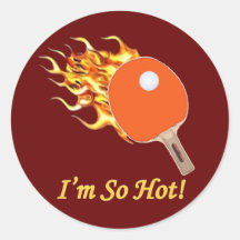 So Hot Flaming Ping Pong Stickers