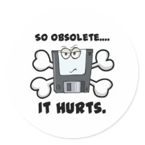 so obselete it hurts round stickers