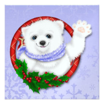 So Precious! Christmas Polar Bear Card .... SRF Personalized Invite