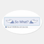 So What? (Facebook Button) Oval Stickers
