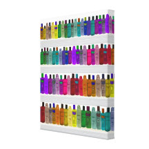 Soap Bottle Rainbow - for bathrooms, salons etc Stretched Canvas Prints