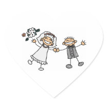 Sobre la boda sello adhesivo Wedding Hearts Heart Sticker