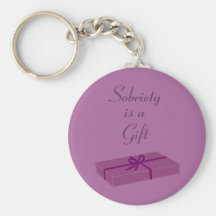 Sobriety is a Gift key chain