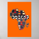 Soccer Africa Kente Map of Africa Soccer Poster