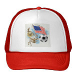 Soccer art USA futbol lovers Yanks supporters gift Mesh Hats