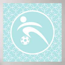 Soccer; Baby Blue Circles Posters