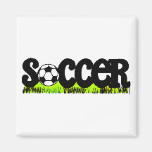 Soccer Ball and Grass Refrigerator Magnets
