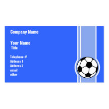 Soccer Ball; Blue Business Card Templates