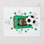 soccer ball breaking through field personalized flyer