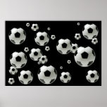 Soccer Ball Galaxy Stars Soccer Players Poster posters